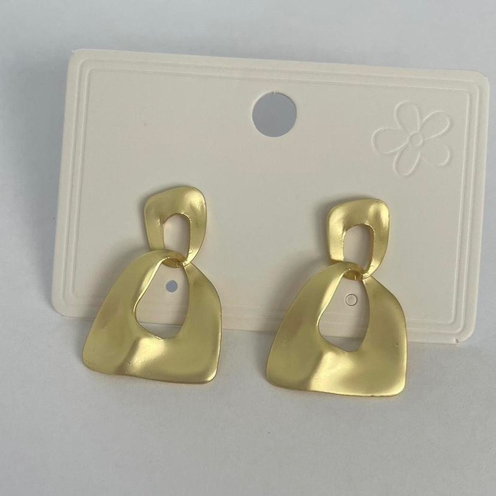 Elegant Gold-Tone Geometric Earrings